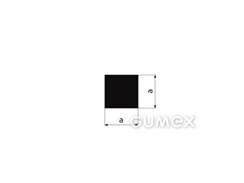 Quadratisches Gummiprofil, 3,7x3,7mm, 60°ShA, NBR, -40°C/+70°C, schwarz, 